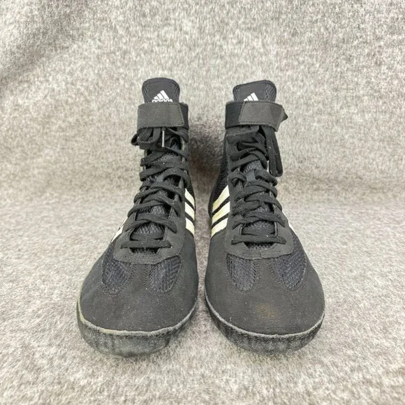 ✅ Mens 10.5 Adidas Wrestling High Top Athletic Shoes/Sneaker Black White Mesh - Picture 5 of 13